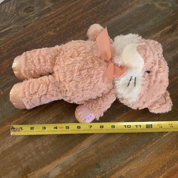 Fox Plush Toy14" Kellytoy Stuffed Animal Pals Pink White Furry Shiny paws Bowtie - Picture 6 of 6